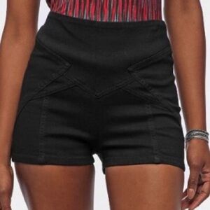 Silence + Noise Black High Waist Shorts